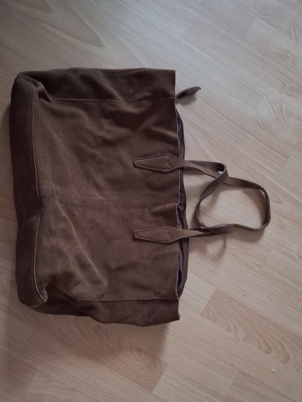 Mango- MNG Brown Suede Tote Bag - Classic Womens